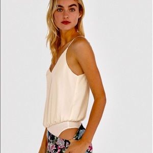 Express Satin Downtown Cami Thong Bodysuit